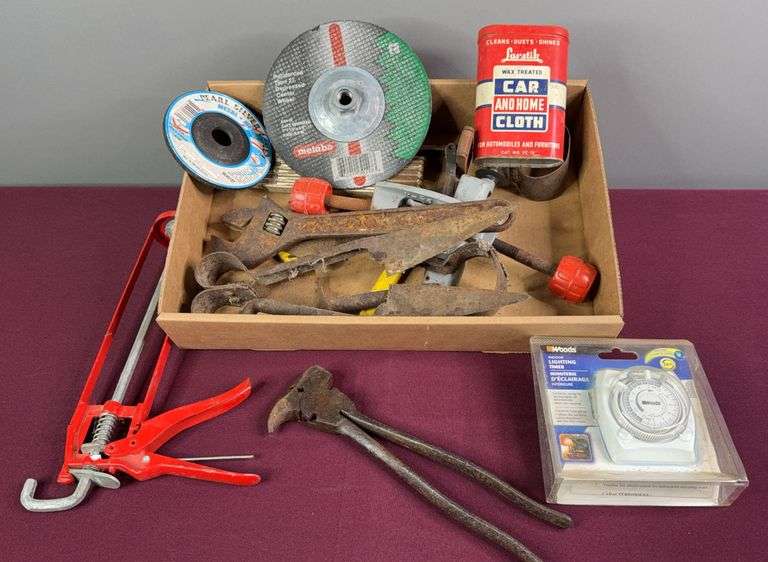 Vintage Sheep Sheers and Assortment of Tools image