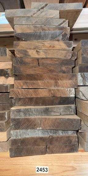 Stack of (18) Hard Wood, Rough Cut, Red Oak Boards image