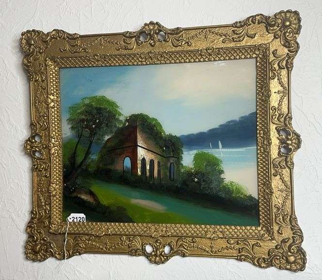 Framed Reverse Glass Painting image