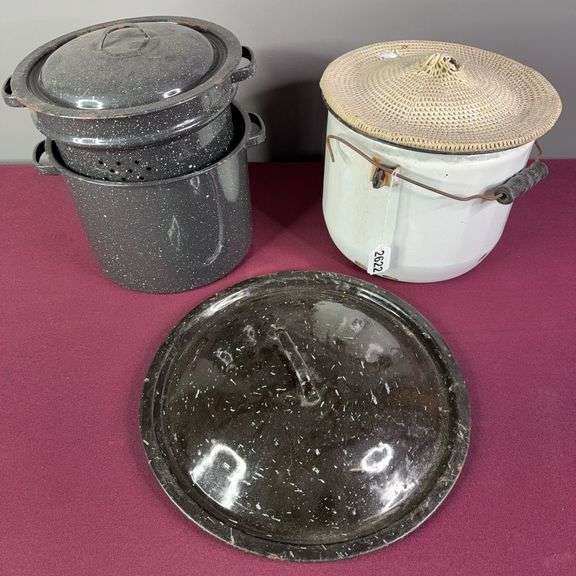 Enameled Pots, Lids, & Bucket image
