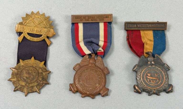 Sons of the Union Veterans of the Civil War Membership Badge & 1880 G.A.R. 13th Encampment Badge image
