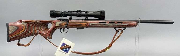 Savage  .17 HMR  Model 93R17  0917602  with Tasco Silver Antler & Leather Sling image