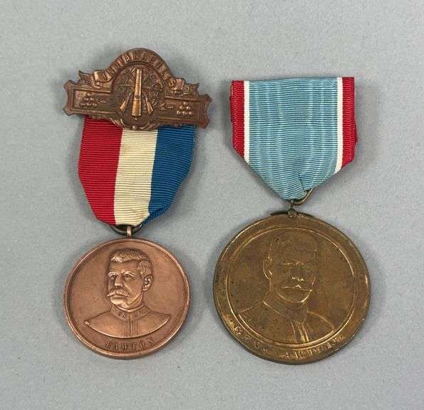 Pair of G.A.R. Encampment Souvenir Badges Indiana image