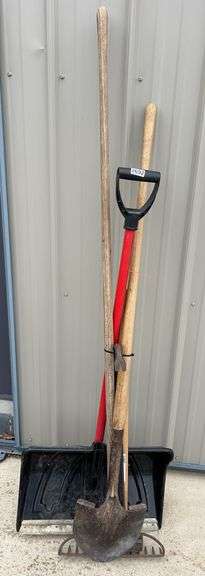 Crowbar, Snow Shovel, Rake, Axe, & Spade Shovel image