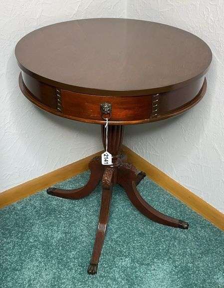 Duncan Phyfe-Style Mahogany Drum Table image