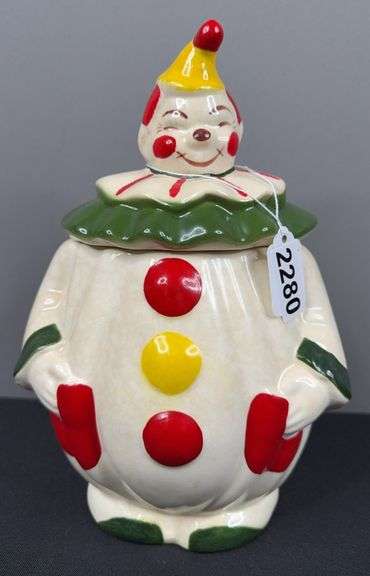 Vintage Ceramic Clown Cookie Jar image
