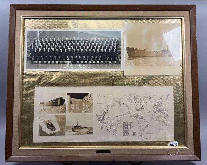 U.S. Naval Training Center Great Lakes Illinois Class Photo & Photos of Number 463 Navy Boat & Map image