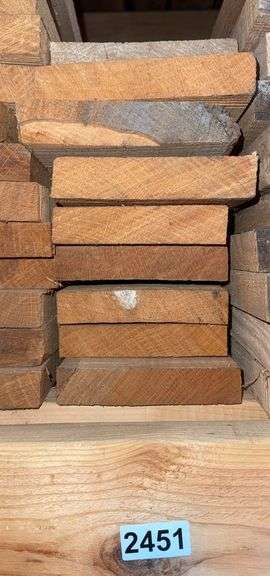 Stack of (9) Hard Wood, Rough Cut, Red Oak Boards image