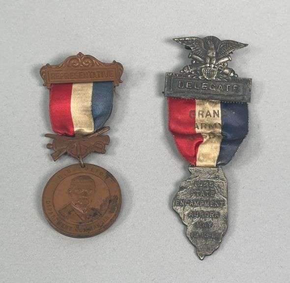 Two G.A.R. Illinois Encampment Souvenir Medals 1925 & 1920 image