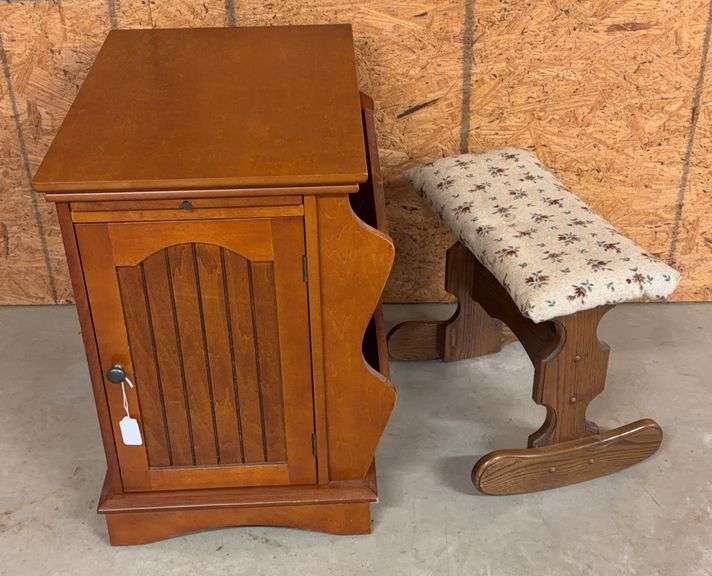 Footstool & Magazine End Table image