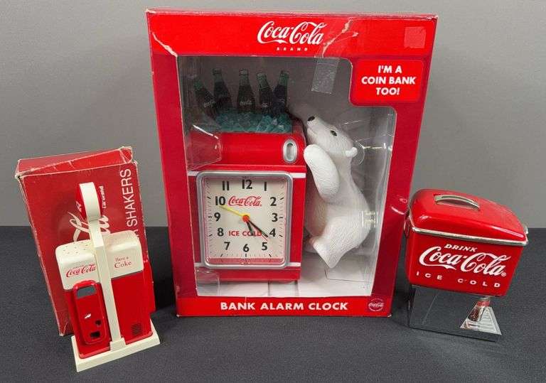 Coca-Cola Coin Banks & Salt & Pepper Shakers image