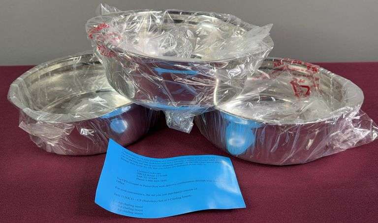 Set of (3) 4-q”Quart Stainless Chafing Inserts image