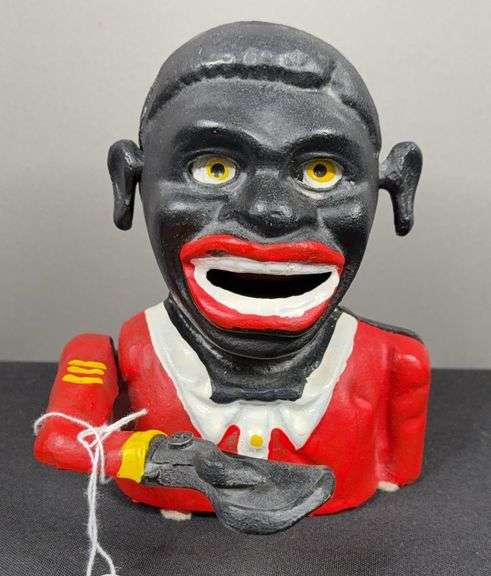 Vintage Black Americana Cast Iron Bank image