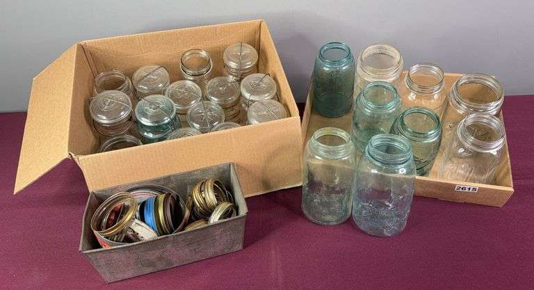 Assorted Sized Bail Wire Top Mason Jars & Misc. Ball & Atlas Mason Jars & Jar Rings image