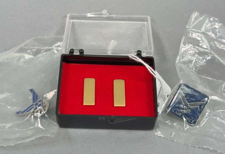 U.S. Air Force Insignia Pins & U.S. Army 2nd Lieutenant Collar Rank Insignia Pins image