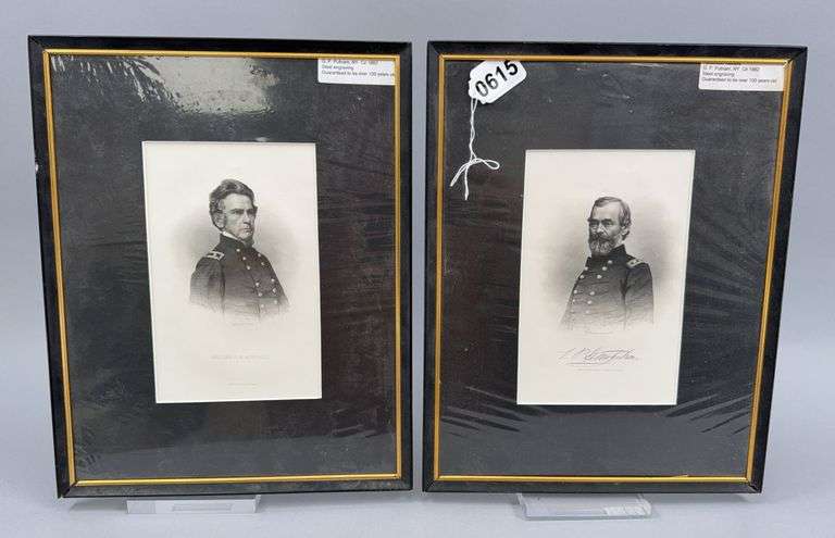 Pair of G. P. Putnam, NY Cir. 1862 Steel Engraving Framed Portraits image