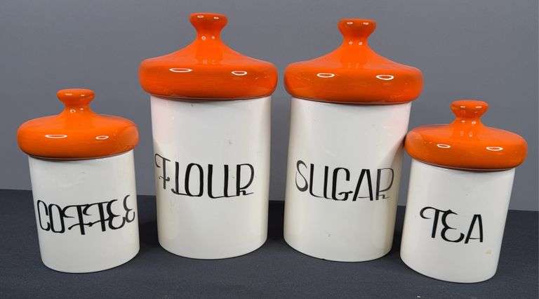 MCM Orange Lid Canister Set image