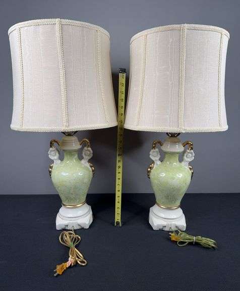 (2) Art Deco Porcelain Urn Lamps image