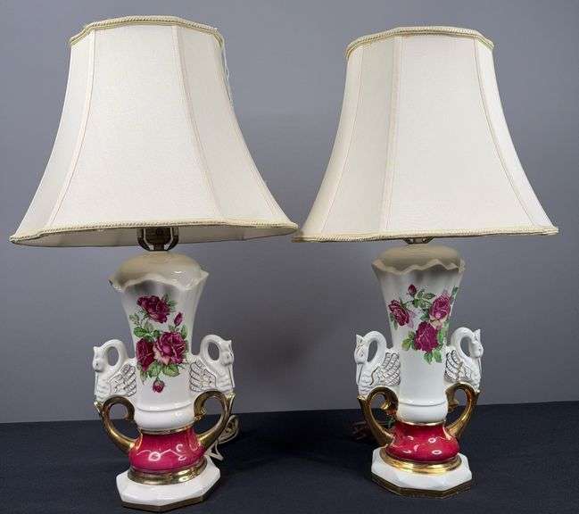 (2) Worrall Red Rose Accent Lamps image