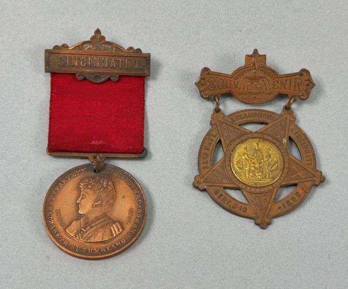 Two Cincinnati Ohio G.A.R. Souvenir Encampment Medals image