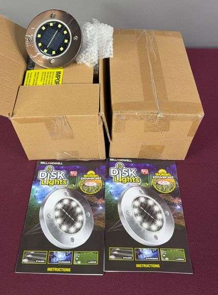NIB 2 Boxes of 10 each Bell and Howell Solar Powered Disk Lights image