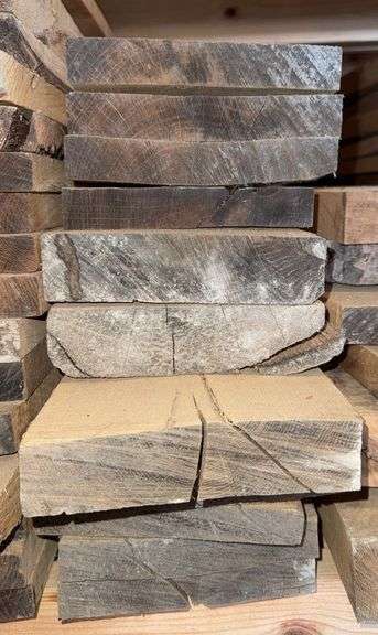Stack of (11) Hard Wood, Rough Cut, Red Oak Boards image