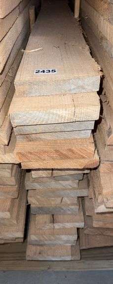 Stack of (23) Hard Wood, Rough Cut, Red Oak Boards image