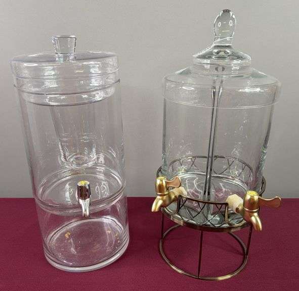 Pair of Glass Party Beverage Servers image
