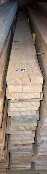 Stack of (24) Hard Wood, Rough Cut, Red Oak Boards image