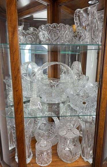 Lead Crystal Pitchers, Baskets, & Misc Dishes image