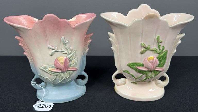 (2) Hull Art Pottery Magnolia Vases image
