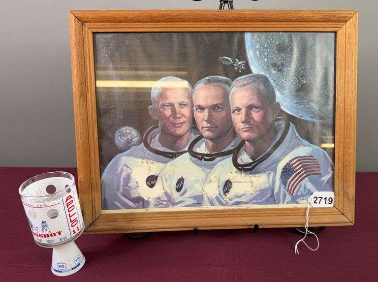 Apollo 11 Astronauts Framed Print & Glass image