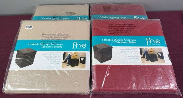 NIB Foldable Storage Ottomans X4 image