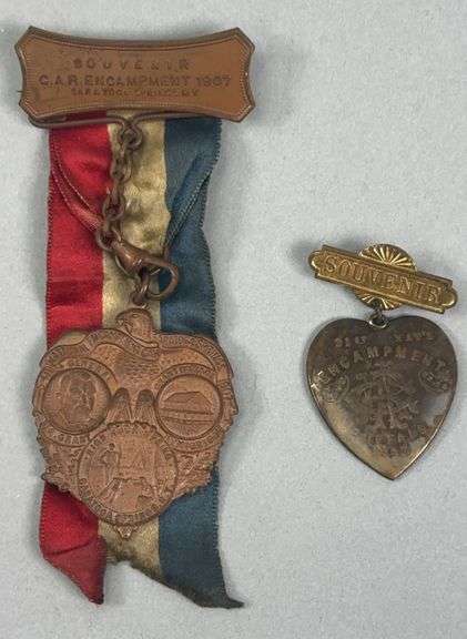 Pair of New York Encampment Badges image