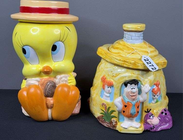 Flintstones & Tweety Bird Cookie Jars image