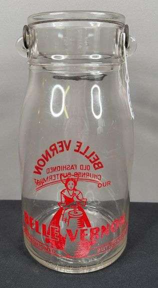Belle Vernon Old Fashioned Churned Buttermilk Glass Container image