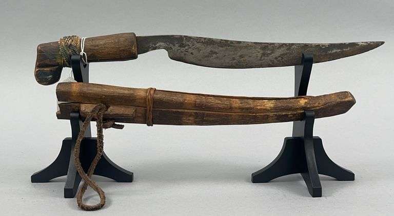 Homemade Hunting Knife with Wooden Sheath image