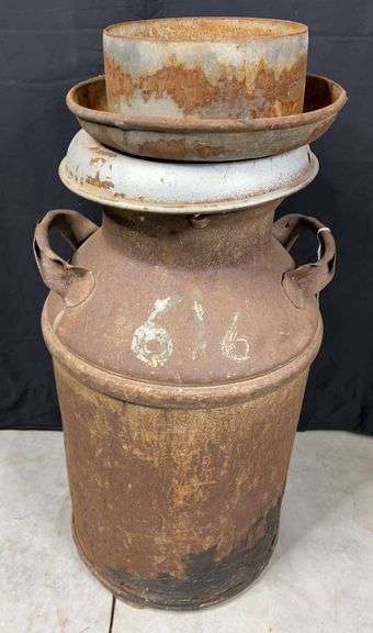 Vintage Milk Can With Extra Lid image