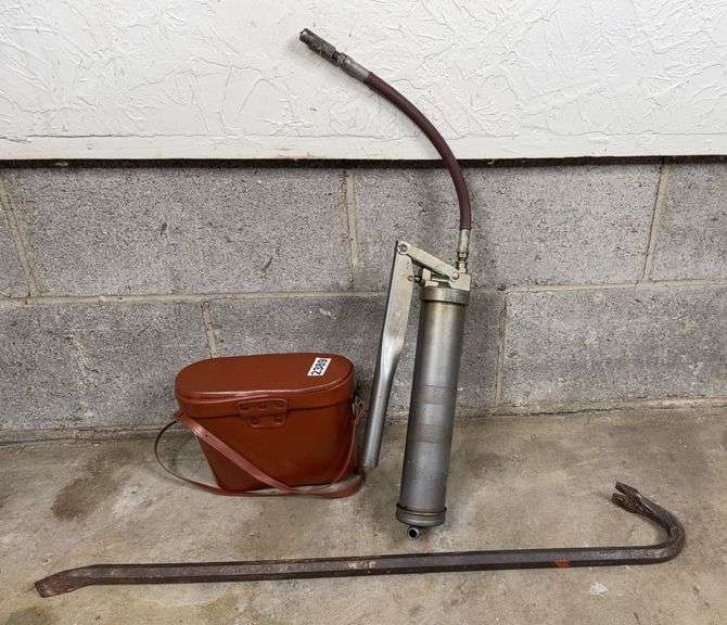 Belle & Howell Binoculars, Crow Bar, & Grease Gun image