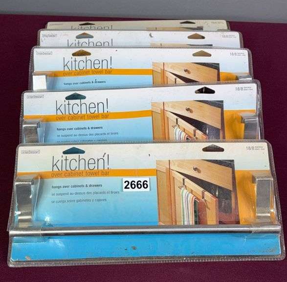 (5) Over Cabinet Kitchen Towel Bar Hanger image