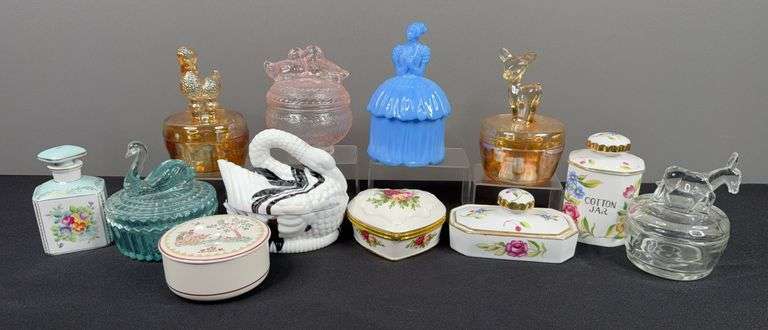 Porcelain & Glass Decorative Vanity Containers image