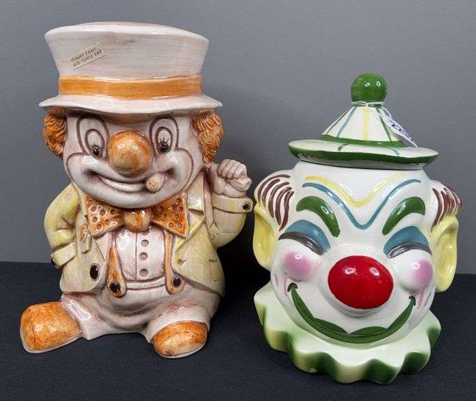 Treasure Craft Hobo Cookie Jar & Vintage Clown Cookie Jar image