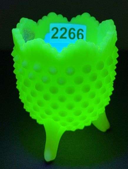 Fenton Hobnail Footed Vase image