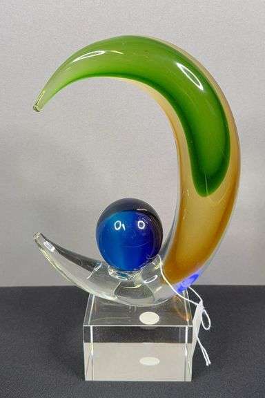 Large Art Glass Paperweight image
