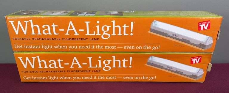 Pair of What-A-Light! Portable Rechargeable Fluorescent Lamps image