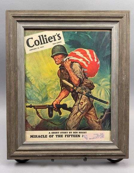 Collier's January 16 1943 Magazine Front Page Framed image