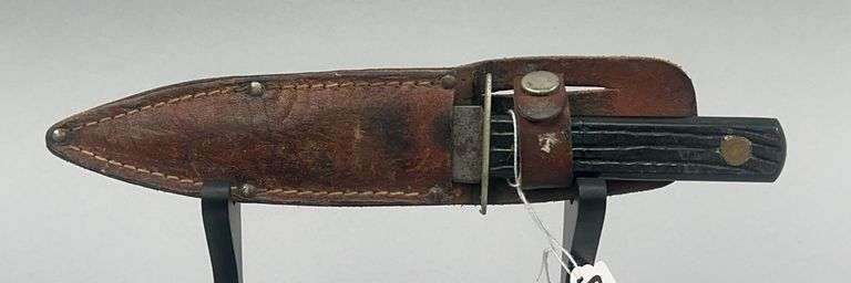 Vintage Utica Sportsman Knife & Leather Sheath image