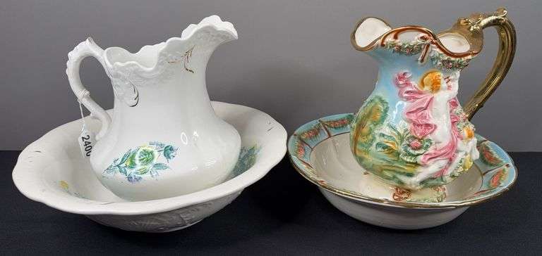 Pair of Vintage Pitcher & Bowl Sets image