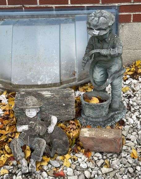 Sleeping Boy & Dog, & Assorted Garden Decoration image