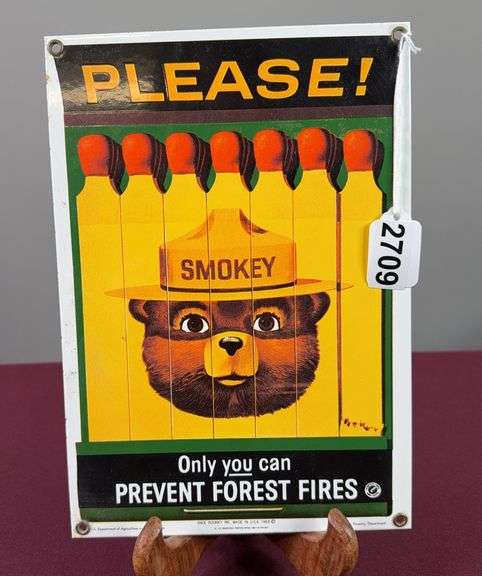Smokey The Bear Metal Sign image